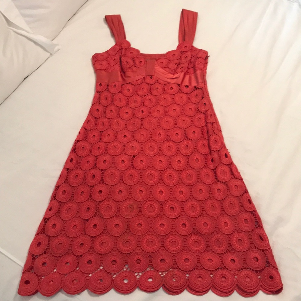 Yoana Baraschi coral lace dress